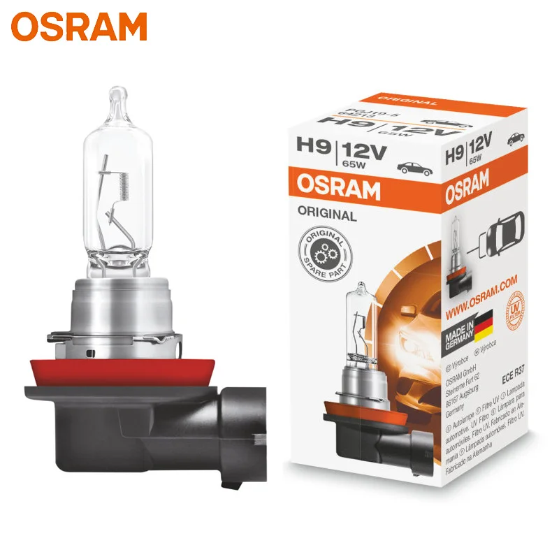 OSRAM H9 12V 65W PGJ19-5 64213 Original Line Car Halogen Headlight Auto Bulb 3200K Standard Lamp OEM Made In Germany (Single)