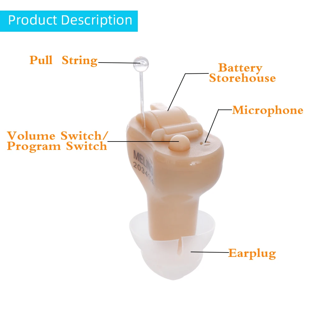 QZ70 Digital Hearing Amplifier CIC 8-Channel Personal Sound Aids with Noise Cancellation Mini Invisible Hearing Aids for eldly