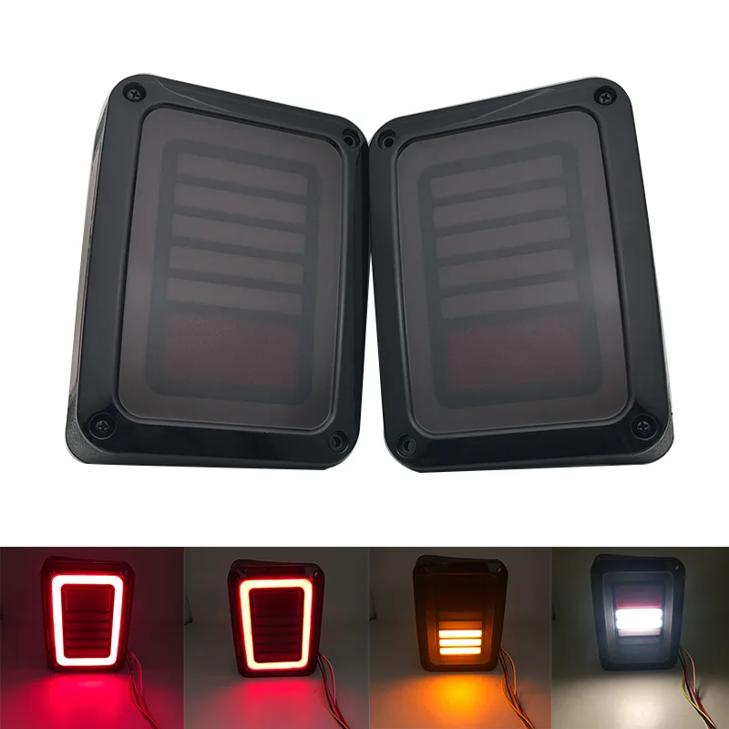 USA/EU edition reverser brake turn signal LED Tail Lights Lamp Rear Assemblies for Jeep Wrangler JK 2&4 Door 2007-2017 DOT E9