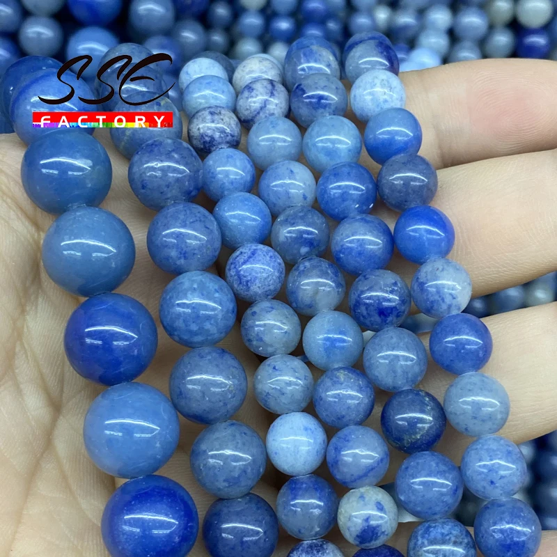 Natural Stone Blue Aventurine Beads Round Loose Beads 4 6 8 10 12mm For Jewelry Making DIY Bracelet Earring Accessories 15