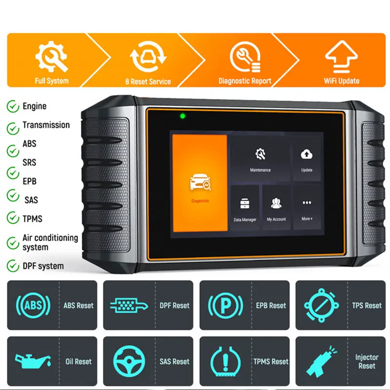 NT726 Car Scanner Professional Whole System Detection SRS EPB TPMS A/F Maintenance Reset Automatic Diagnosis tool