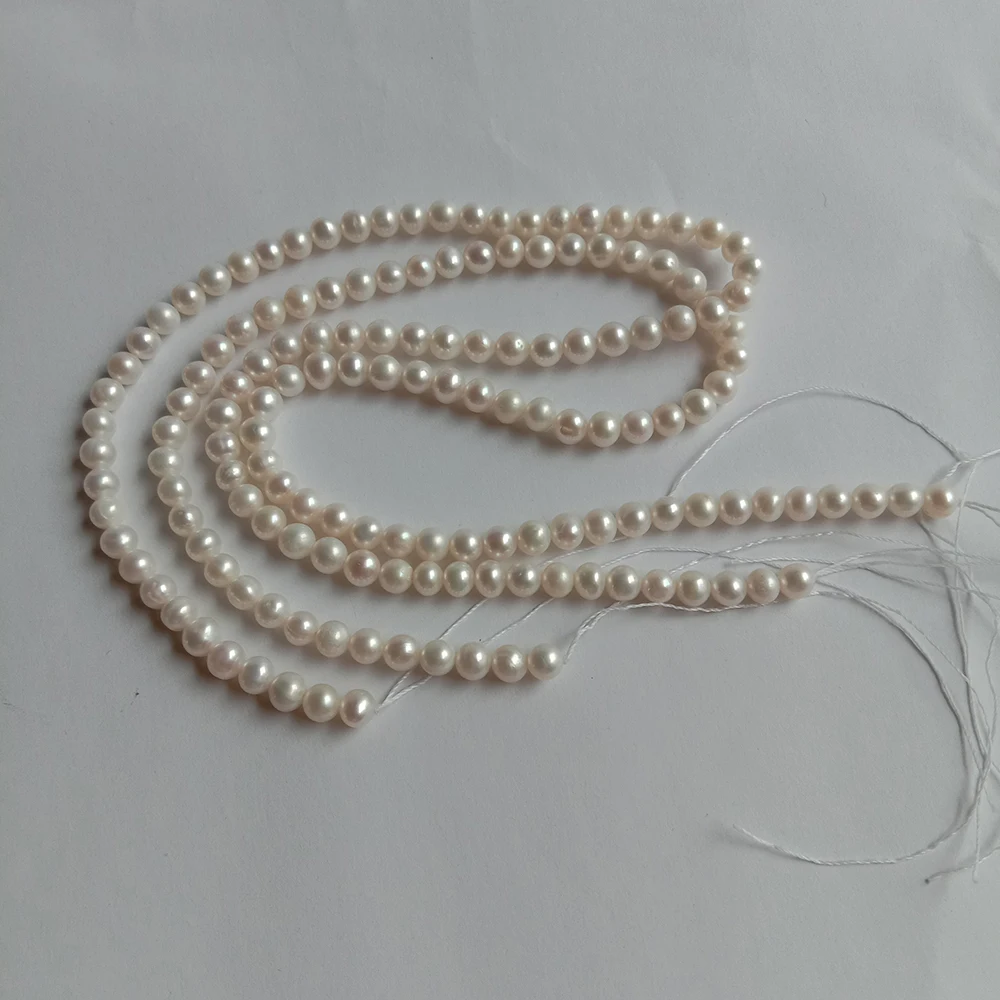 drop free shipping 5-5.5 mm nature FRESHWATER round PEARL BEADS,100% NATURE freshwater pearl -AA+ quality