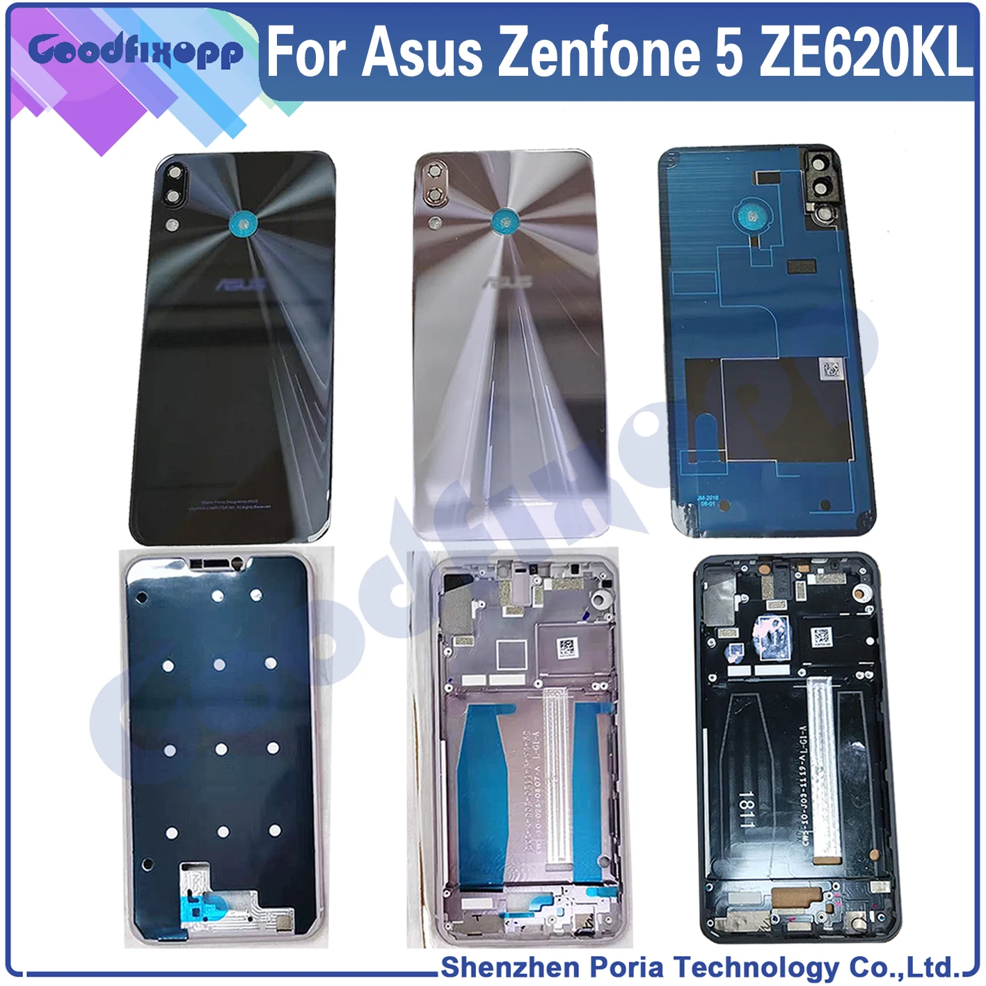 For Asus Zenfone 5 ZE620KL ZF620KL Front Frame Battery Back Cover For Asus Zenfone5 X00QD Rear Case Cover  Middle Frame