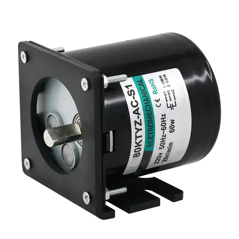 80KTYZ AC Permanent Magnet Synchronous Motor With Bracket 60W 220V Speed 5/10/15/20/30/80/110rpm Metal Gear Motor Torque 137KG