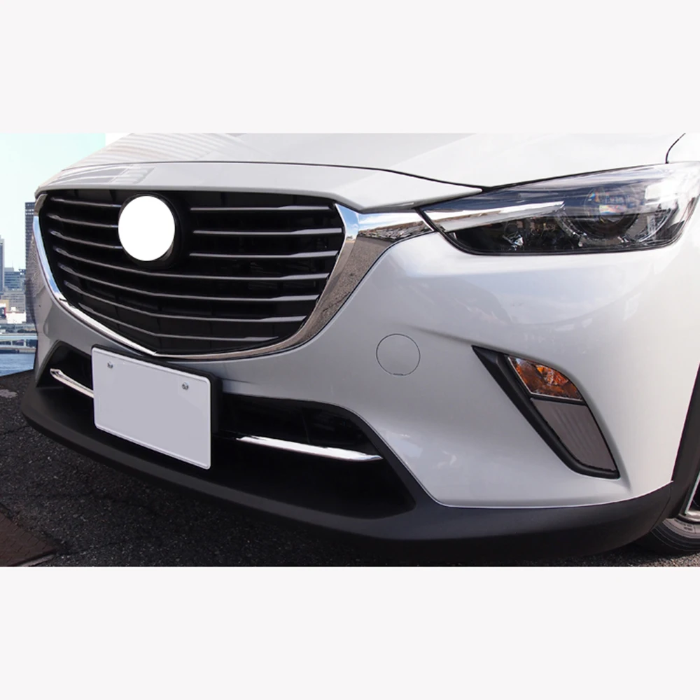 Front Head Grille Grill Cover Trim Molding For Mazda CX3 CX-3 DK 2016 2017 2018 2019 2020 2021 Chrome Accessories