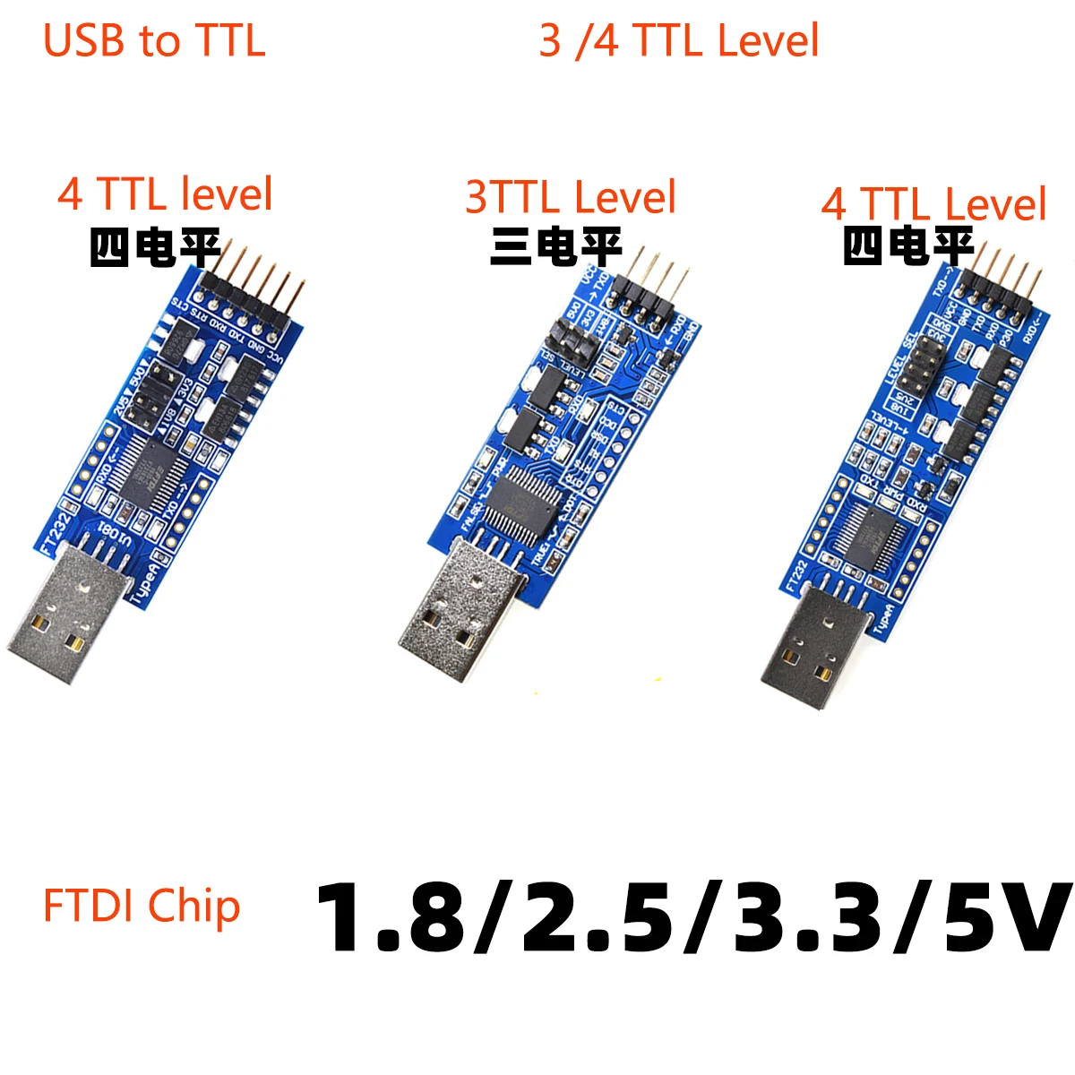 USB to TTL1.8V/3.3V/5V USB to UART1.8V USB to Serial Port FT232 Upgrade Brush Board.