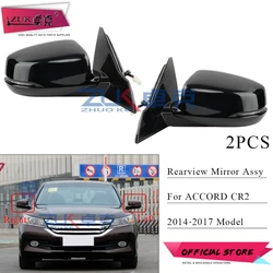 ZUK 2PCS/lot Rearview Side Mirror Assy For HONDA ACCORD 2014 2015 2016 2017 8-PINS With Heated LED Lamp Auto Folding Functions