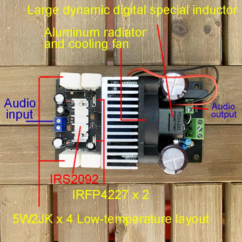 Hisonauto 1000W AMP 1KW Amplifier IRS2092 +RIFP4227 x2  High Power Digital Amplifier Board Subwoofer Full Frequency Stage H130