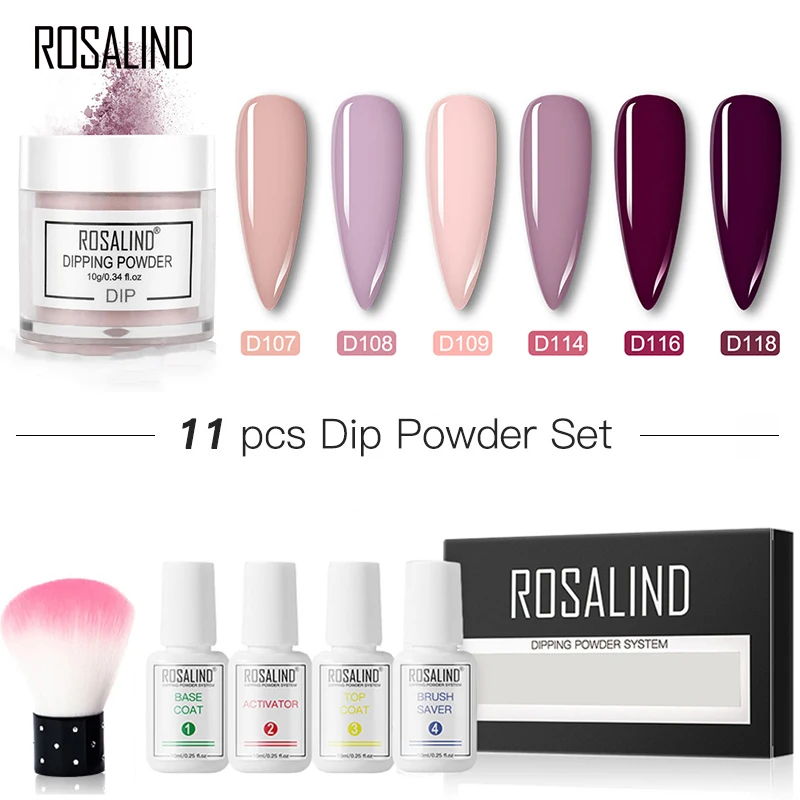 

ROSALIND Dip Powder Set Nail Glitter For Nail Art Decorations atural Dry Without Lamp Cure Sequins For Design Nails Accessories