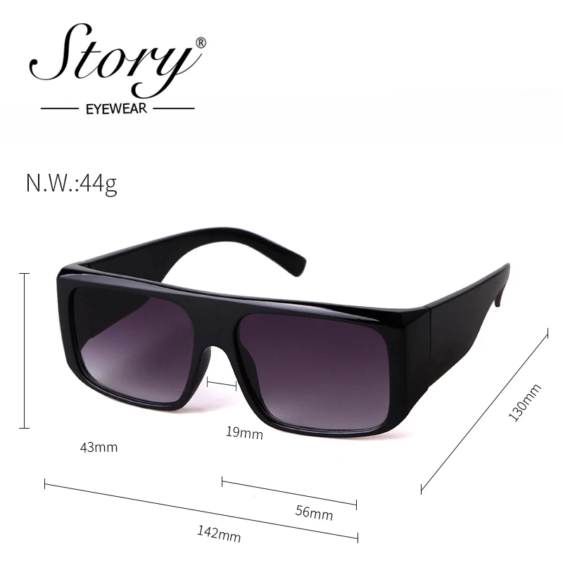 Story fashion Square Gradient Sunglasses Women Men 2020 Brand Designer Vintage Leopard Clear Frame Windproof Goggles S1955G