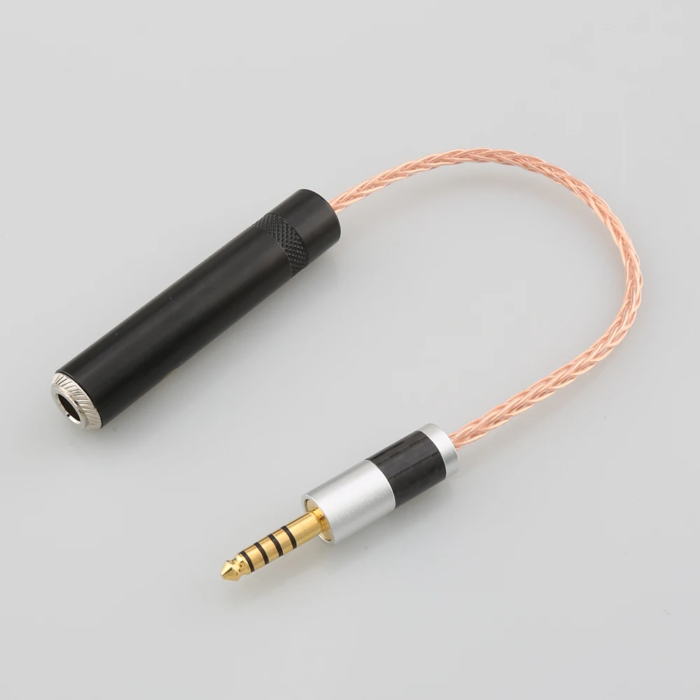 HiFi 4.4mm TRRS zrównoważony męski na 6.35mm TRS 3pin żeński Adapter Audio kabel 4.4mm do 1/4 6.35mm UPOCC pojedyncze miedziane z kryształami