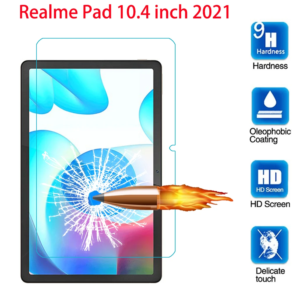 For OPPO Realme Pad Tempered Glass Screen Protector RealmePad 2021 10.4 inch Clear Film Guard Protection Tablet Tempered Glass