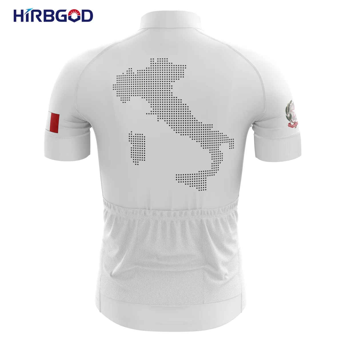 HIRBGOD Breathable Lightweight Maillot Ciclismo Men's White Bike Jersey for Italy Map Outline Riding Shirt Full Zipper,TYZ670-01