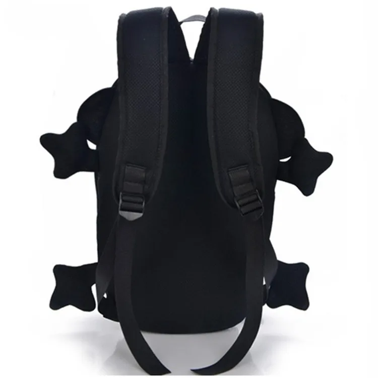 Mochila de camaleão 3d feminina, mais nova mochila estilosa e preta, de lona, unissex, em forma de animal, no ombro