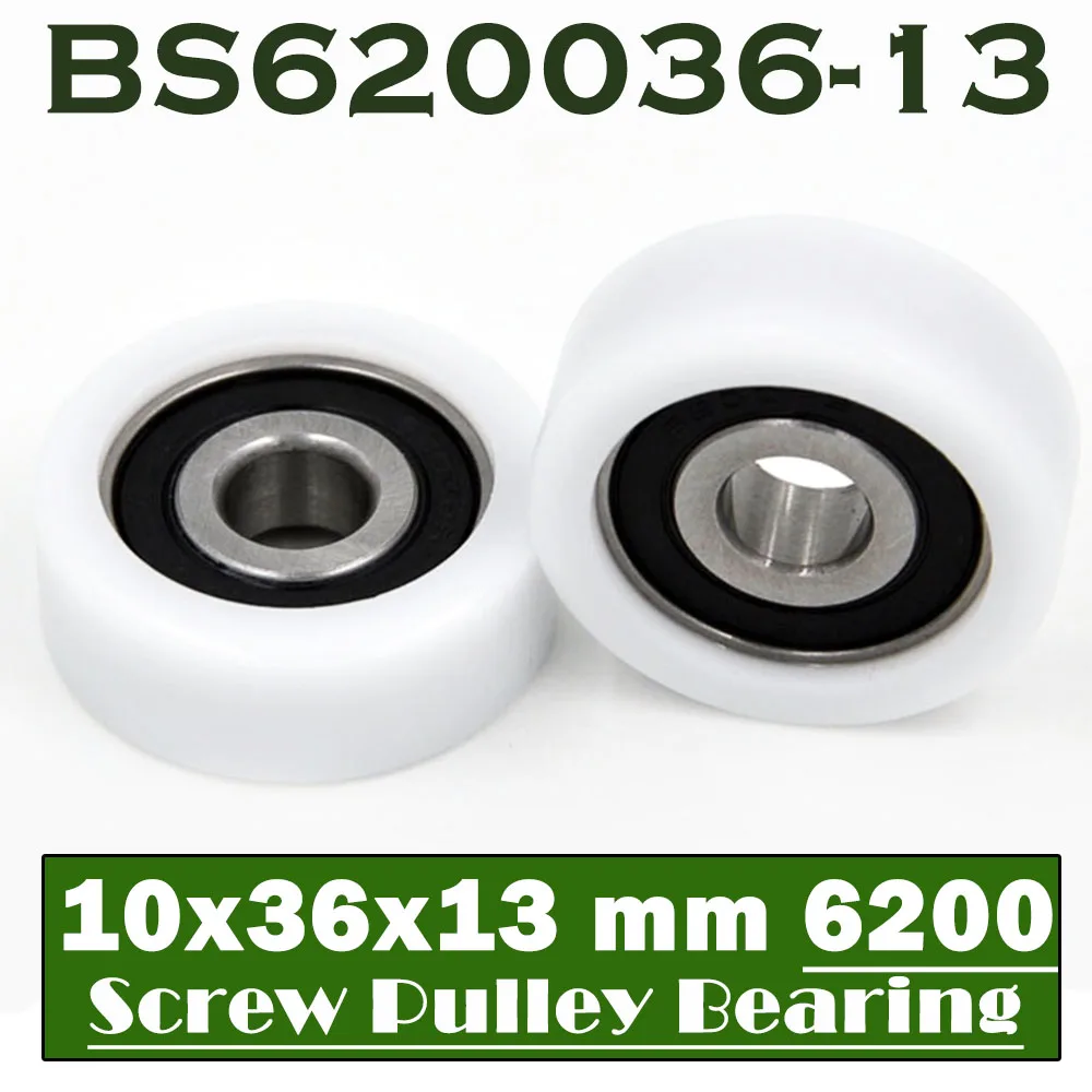 6200 2RS Ball Bearing Covered With POM plastic 10*36*13 mm ( 2 PCS ) Plastic Pulley Bearings 6200 RS