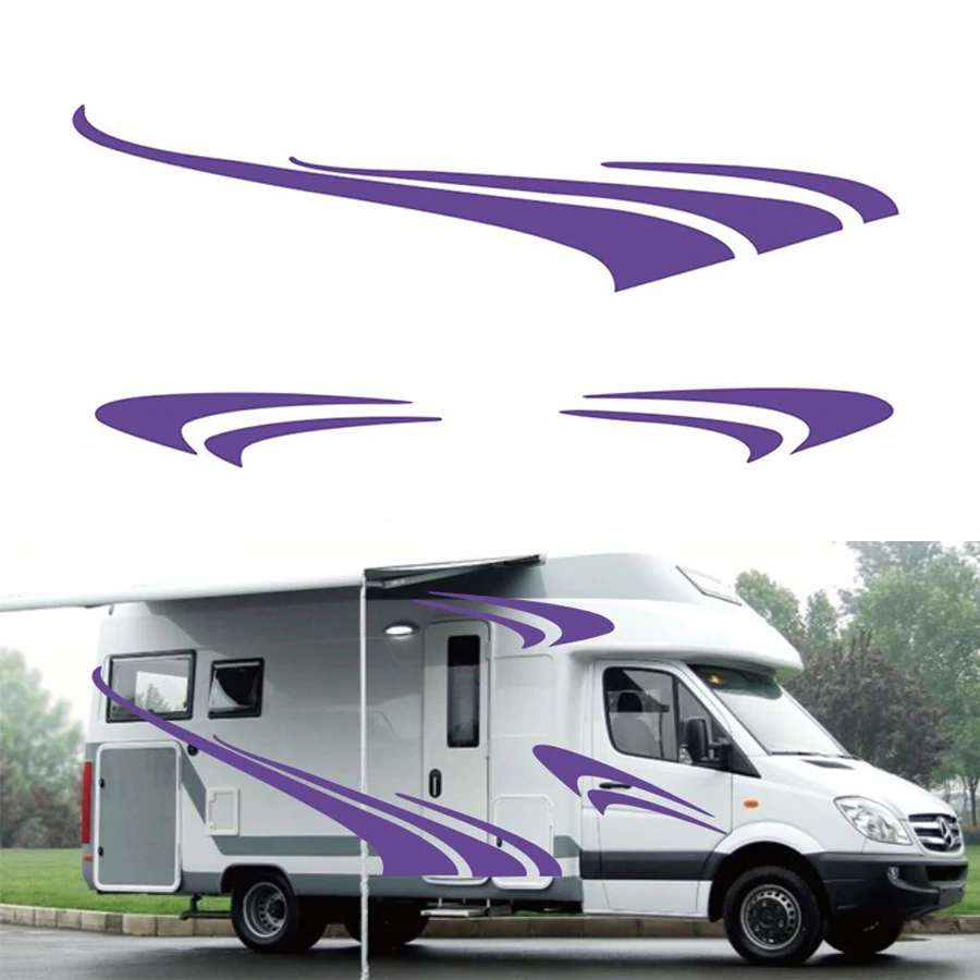 

2set For RV Caravan Sticker Stripes Graphics Vinyl Decoration Sticker Purple