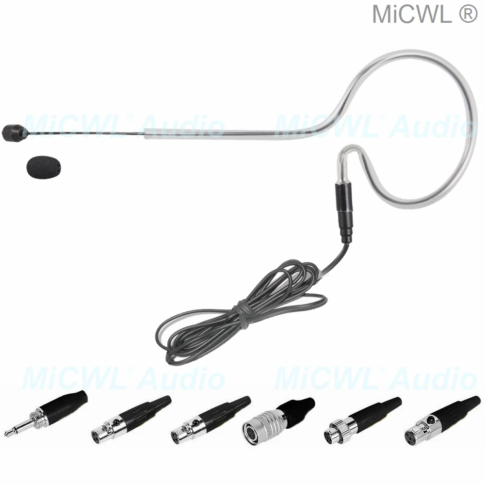 MiCWL Audio earset Headset Microphone for Sennheiser G3 G4 Shure ULX UR Audio-Technica ATW AKG MiPro ACT 3.5mm Black