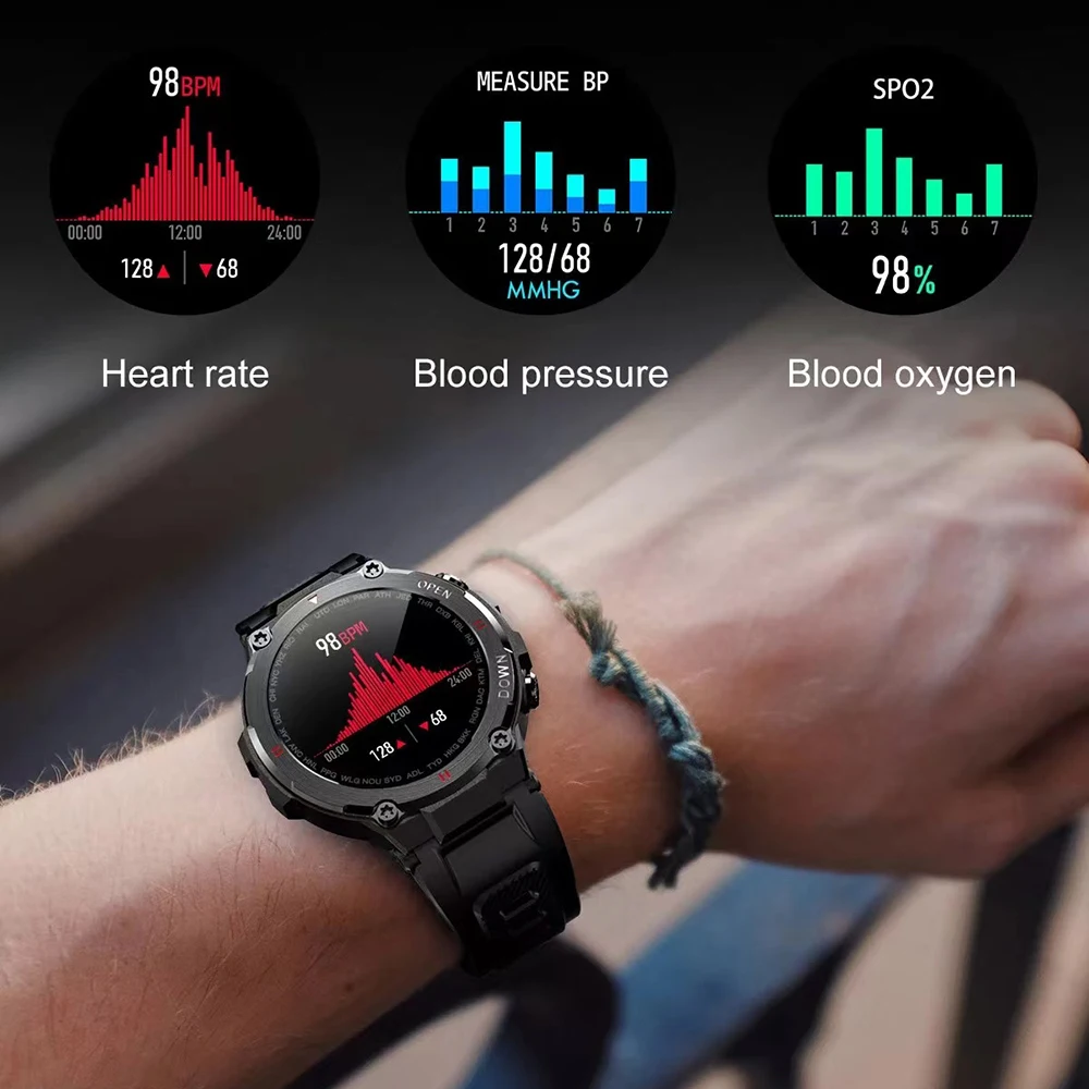 400mah k27 homens relógio inteligente de fitness rastreador pressão da freqüência cardíaca monitor oxigênio à prova dwaterproof água smartwatch k22 upgrated versão