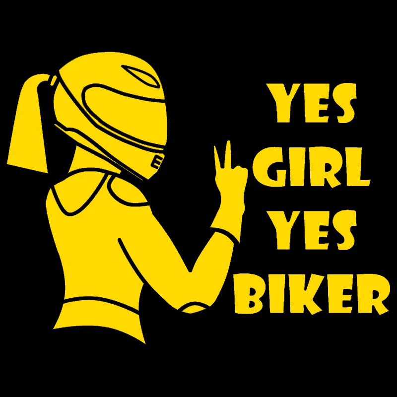 CS-1852# Yes girl yes biker funny vinyl car sticker waterproof car decal for auto car stickers styling on bumper