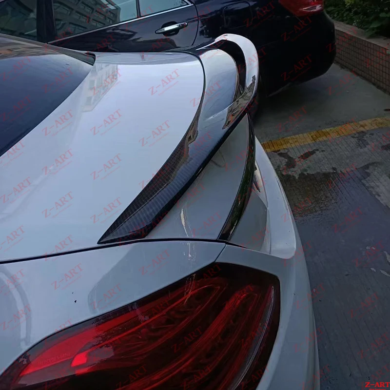 Z-ART carbon fiber rear spoiler for W205 carbon fiber rear trunk spoiler for W205 C class Sedan carbon fiber tail spoiler