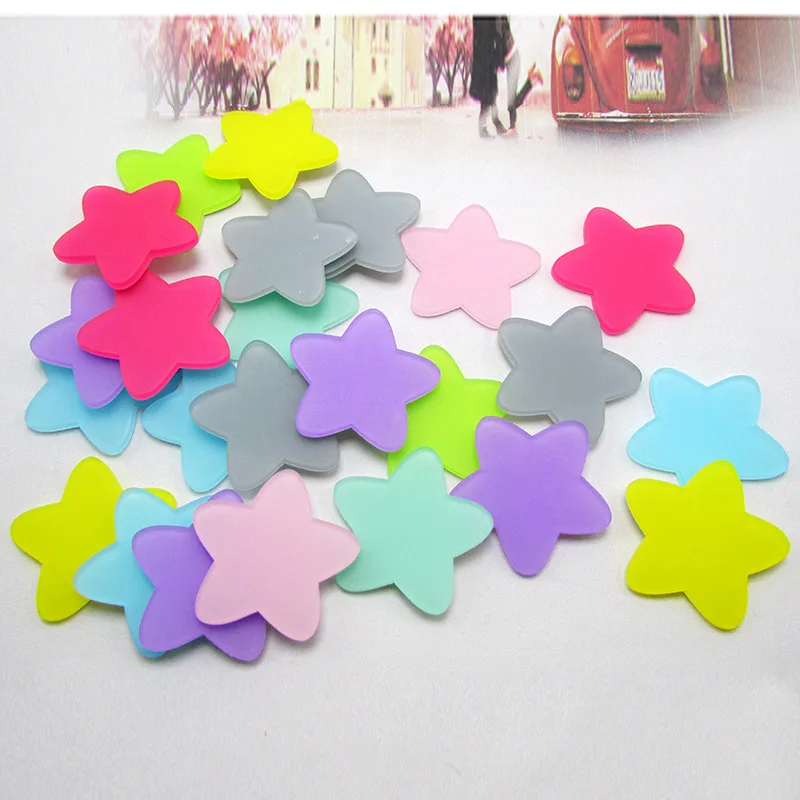 30pcs Acrylic Star Flatback Cabochon DIY Scrapbooking Decorative Craft Making 31mm