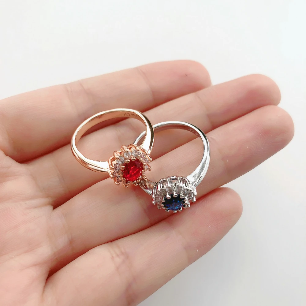 Diana Ring Für Frauen Prinzessin Stil Blau Kristall Zirkon Silber Farbe Engagement Hochzeit Finger Ringe Geschenk Mode Schmuck R076 – Detail 3