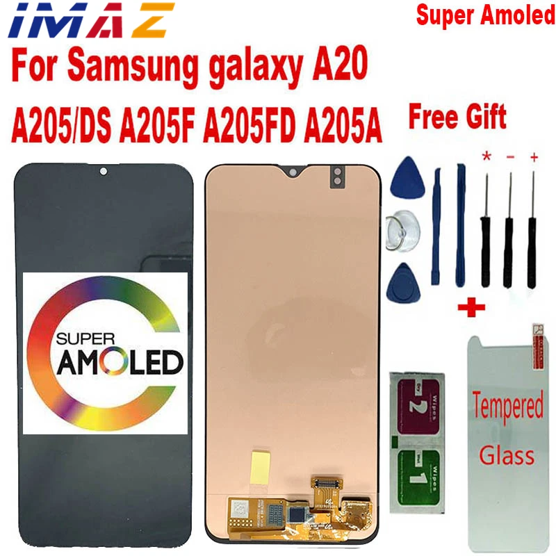 

IMAZ Super Amoled 6.4” LCD For Samsung Galaxy A20 A205M/G A205 A205F A20 2019 A205FN LCD Display Touch Screen Digitizer Assembly