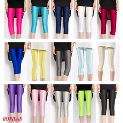 2020 Plus Size Biker Leggings Seven Leggings Thin Elastic Fluorescent Candy Colors Jogger Cycling Dancing Gym Biker Short