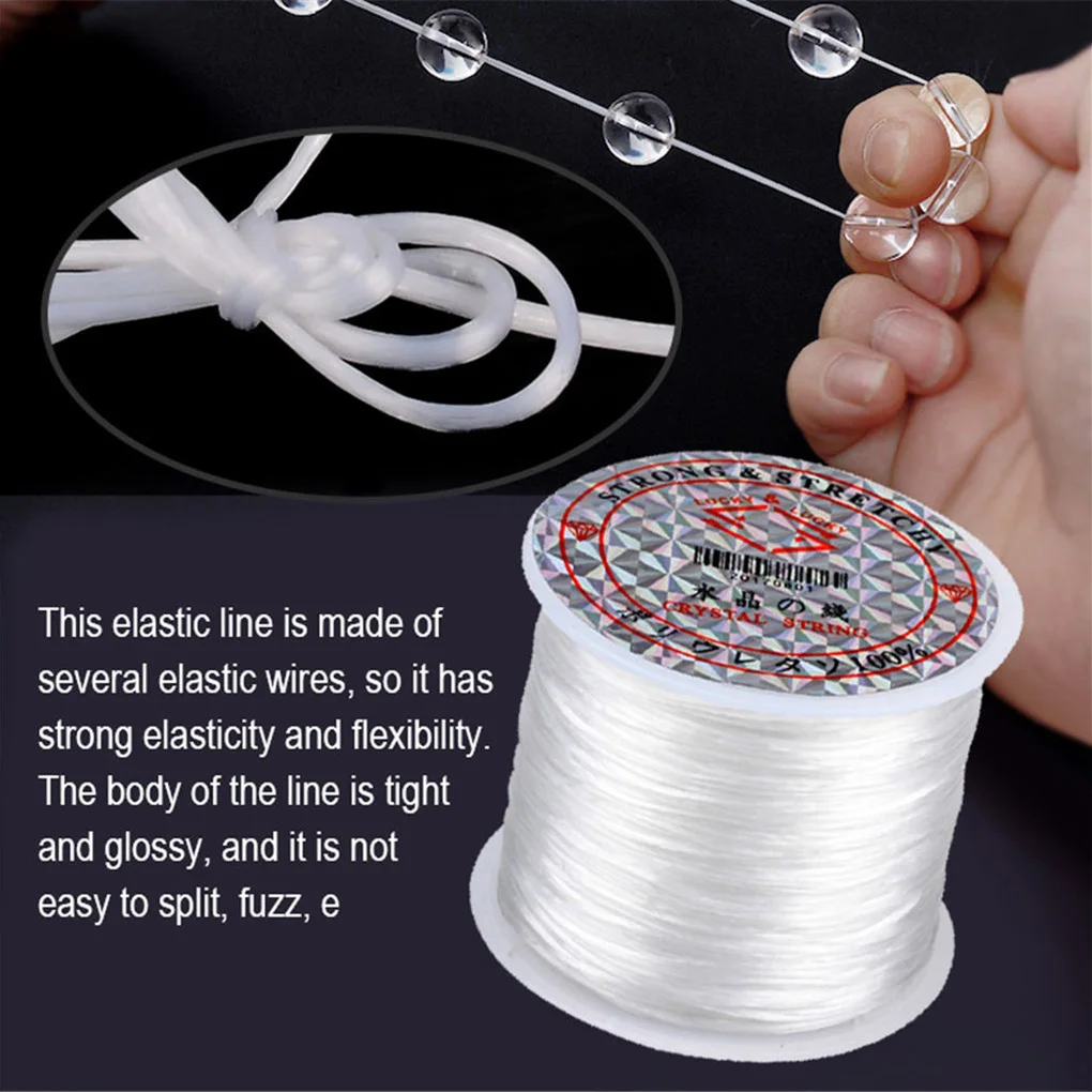 60m/roll Elastic Beading Thread Jewelry Making DIY Beading Cords Wristband Bracelet Necklace Anklet Elastic Thread 2