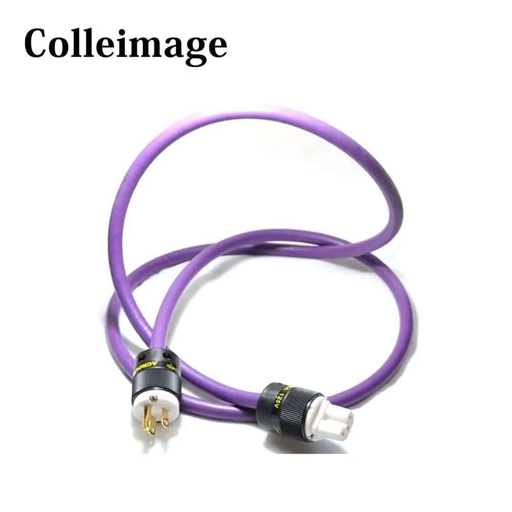 

Colleimage Hifi Power Cord AC-313 6N OFC Gold Plated US Power Cable IEC Connector Amplifier CD DVD Player Audio power Cable