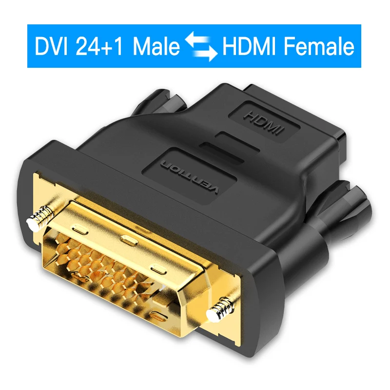 Ventie DVI naar HDMI Adapter Bidirectionele DVI D 24+1 Male naar HDMI Female Kabel Connector Converter voor Projector HDMI naar DVI