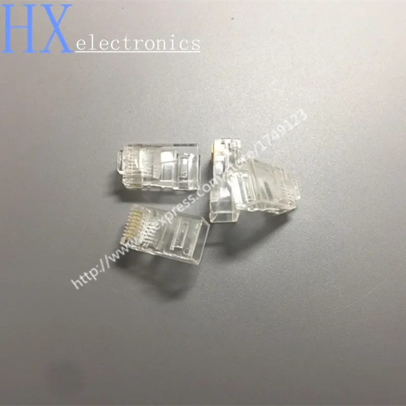 Imagem -02 - Conector Modular da Rede da Tomada de 500 Peças Rj45 Cat5 para as Cabeças de Cristal 8p8c do Cabo de Utp