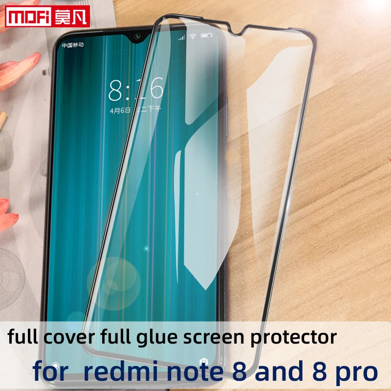 

Защитная пленка для экрана xiaomi redmi note 8pro, полное покрытие, Защитная пленка для redmi note 8 9H 2.5D Mofi premium