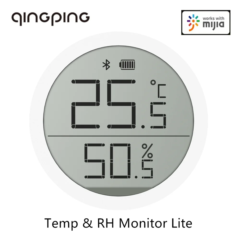 Qingping Digital BLE5.0 Thermometer &Hygrometer Monitor Lite Electronic Ink Screen Data Automatic Recording work For Mi home app