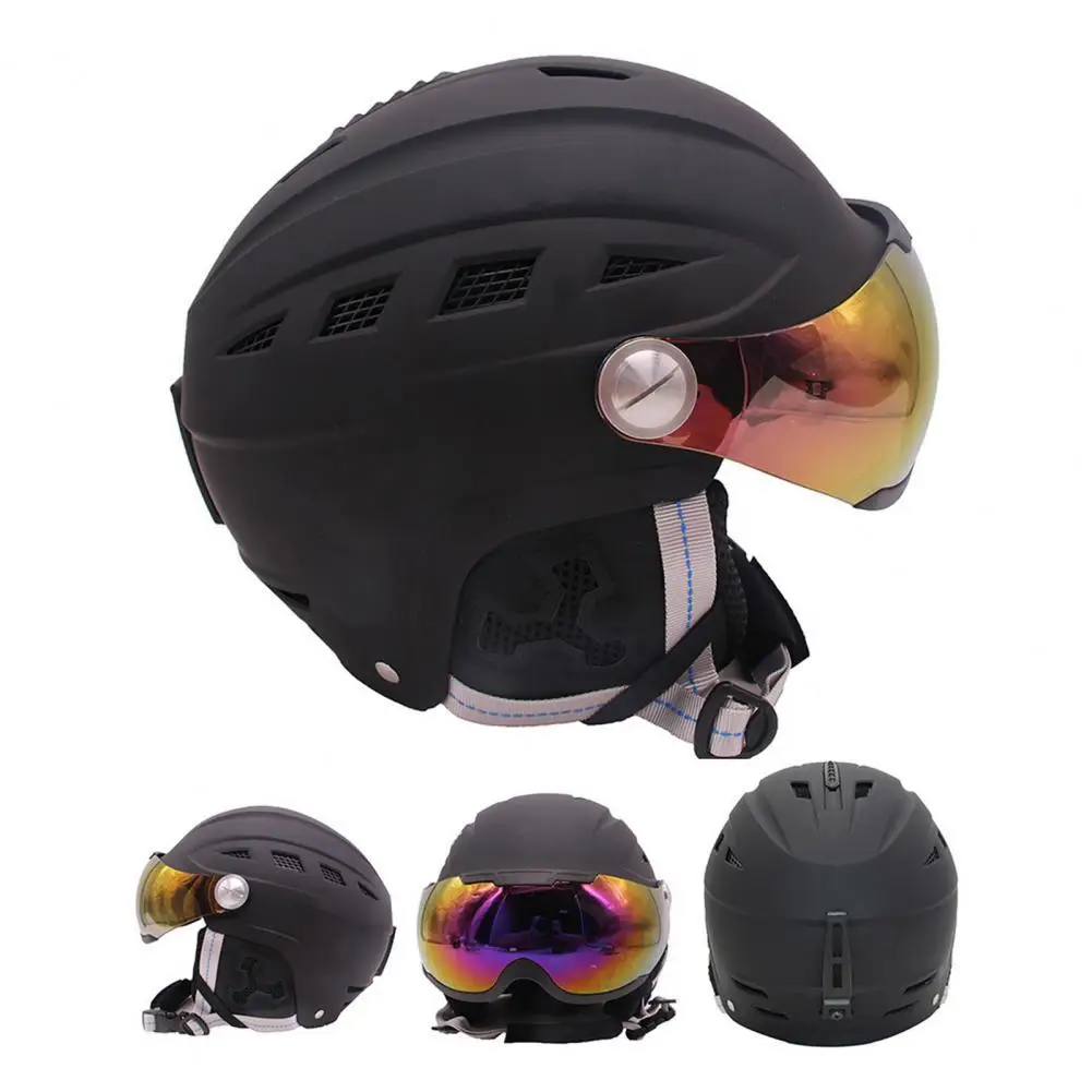 Head Protector Breathable with Goggles Adult CE-EN1077 Men Women Portable Removable Ski Helmet for Riding High Impact Resistance