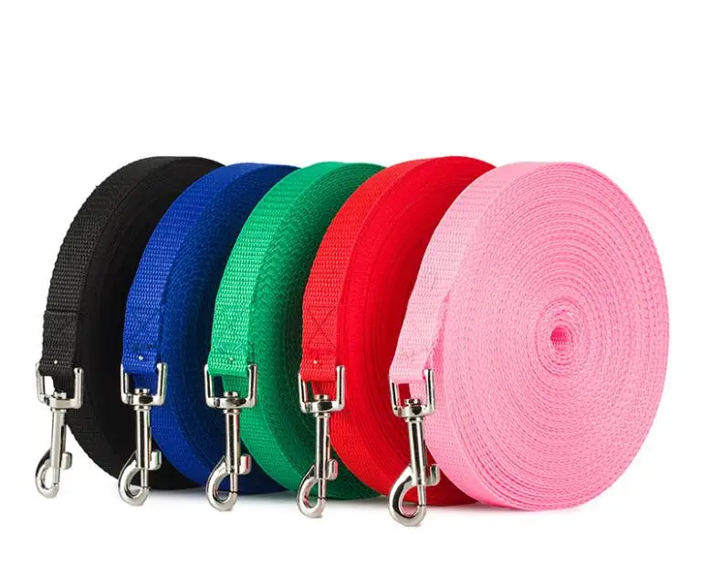 Imitation Nylon Leashes For Big Dogs Long Large Pets Training Rope Solid Color Outdoor Pet Supplies 4 Size SN3322