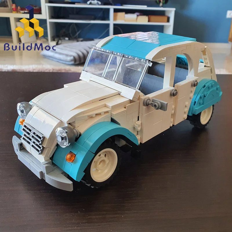 

Buildmoc Creative Expert Camper Technical Car MOC-22874 City Retro Vintage Car Building Blocks Vehicle DIY Educational Toys Gift