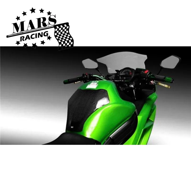 Motorcycle Accessories Real Carbon Fiber Tank Pad Sticker Tank Protect Cover Guard Fit For Kawasaki ER6N 2012-2016 ER-6N '12-'16