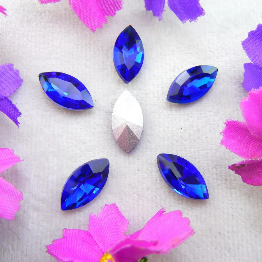 Glaskristalle in 8 Größen und Farben, Navette-, Pferdeaugen- und Marquise-Form, zum Aufkleben, für Handarbeiten, Nagelkunst, Handyhüllen, DIY – Detail 13