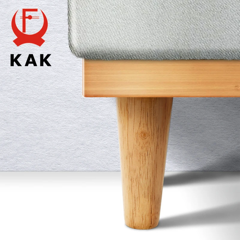 KAK Natural Solid Wood Furniture Leg Table Feets Wooden Cabinet Table Legs Fashion Furniture Hardware Replacement for Sofa Bed