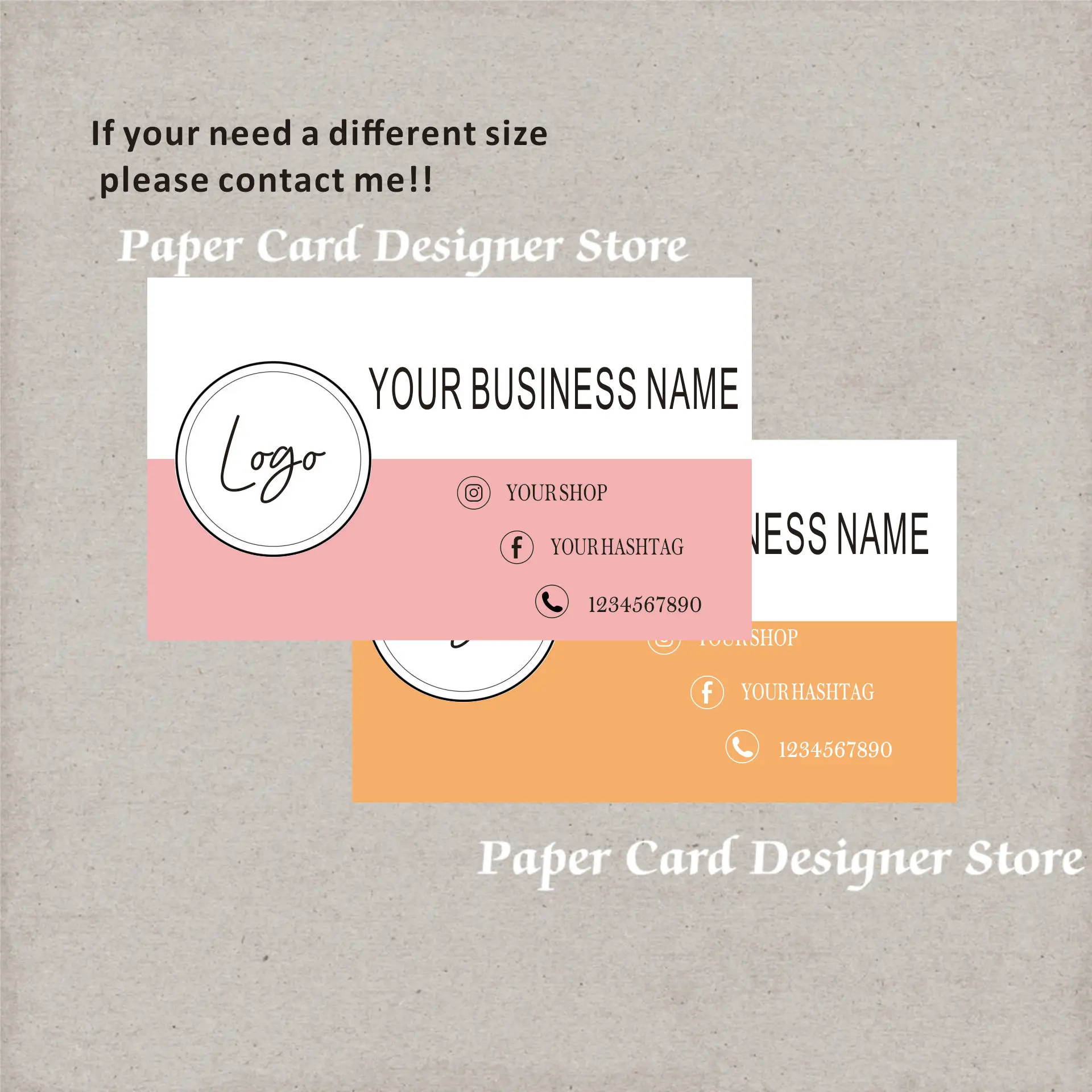 Customize MODERN Small Business Social Media Cards Paper business card 300gsm Double Standard Sided Shipping 90*54mm