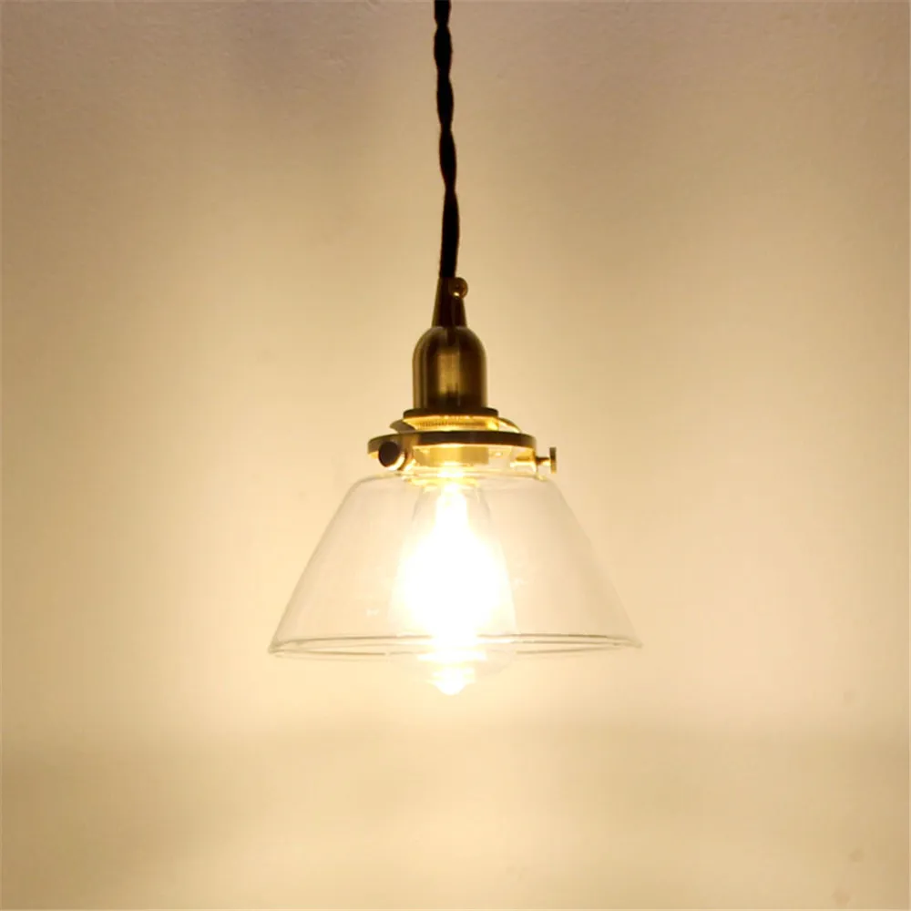 

Industrial Loft Decor LED Pendant Light Retro Brass Glass Hanging Lamps Kitchen Island Home Lighting Antique Droplight Luminaire