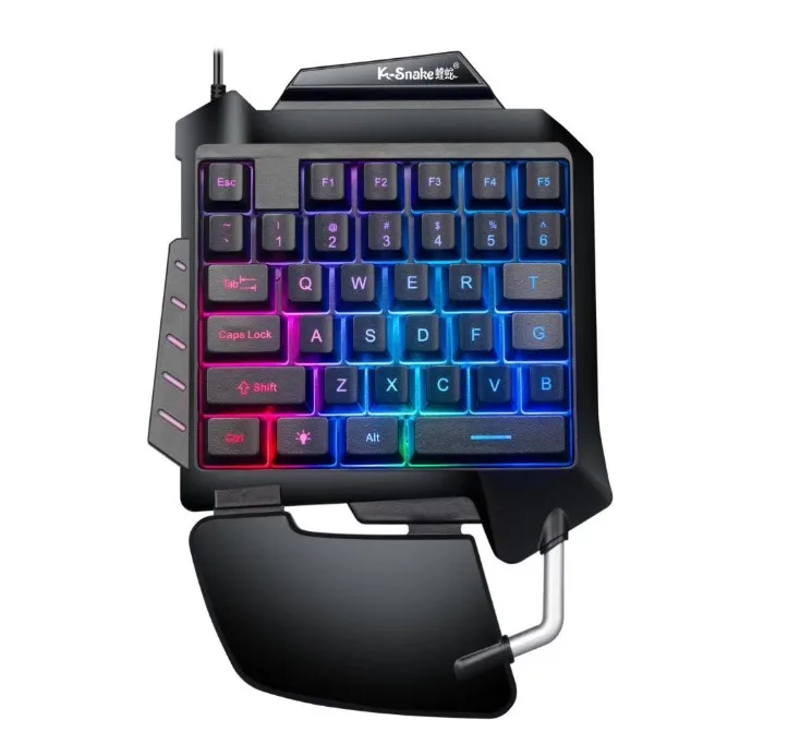 G30 1.6m Wired Gaming Keypad with LED Backlight 35 Keys One-handed Membrane Keyboard for LOL/PUBG/CF