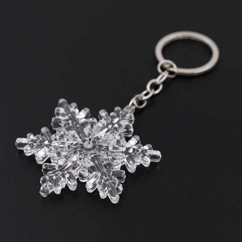 Keychains Jewelry Acrylic Snowflake Pendant Key Chain Fashion Trinket Gifts for Men and Women Car Key Ring Accessories