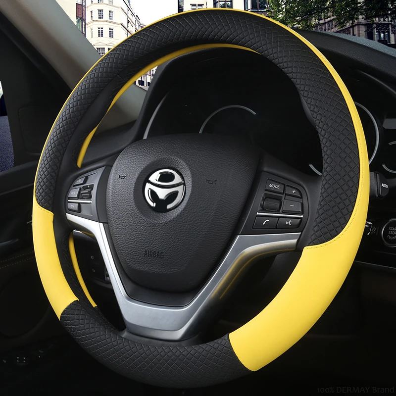 100% DERMAY Brand Steering Wheel Cover for Lada Granta Xray Priora Vesta Samara Kalina 2114 2107 2115 2110 Auto Accessories