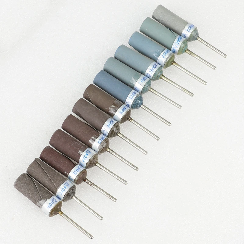 HOT Sale Professional 13pcs Cylinder Sandpaper Rod Electric Polishing Grinding Head Sandpaper Rod Jewelry Making Tool