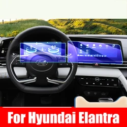 Car Navigation Screen Central Control Display Tempered Glass Film For Hyundai Elantra CN7 2021 2022 2023 2024 Accessories