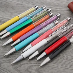 Colorful Aluminum and plastic Silver piece Crystal GIFT Ballpoint Pen