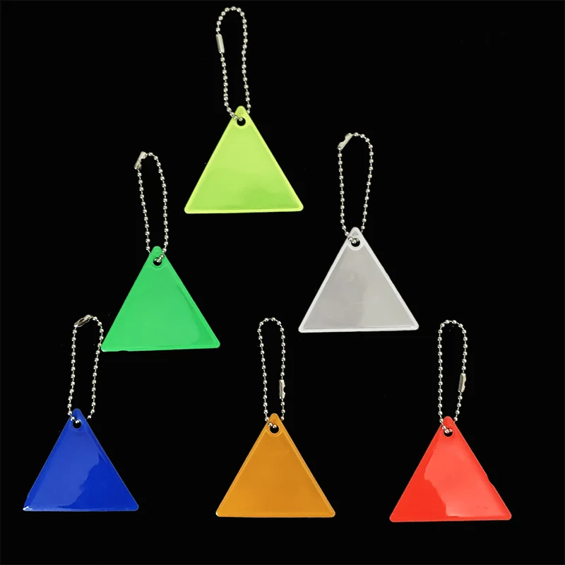 Triangle School Road Reflective Keychains Car Keyrings Pendant Jewery Charm Bag Accessories For Traffic Safety Use