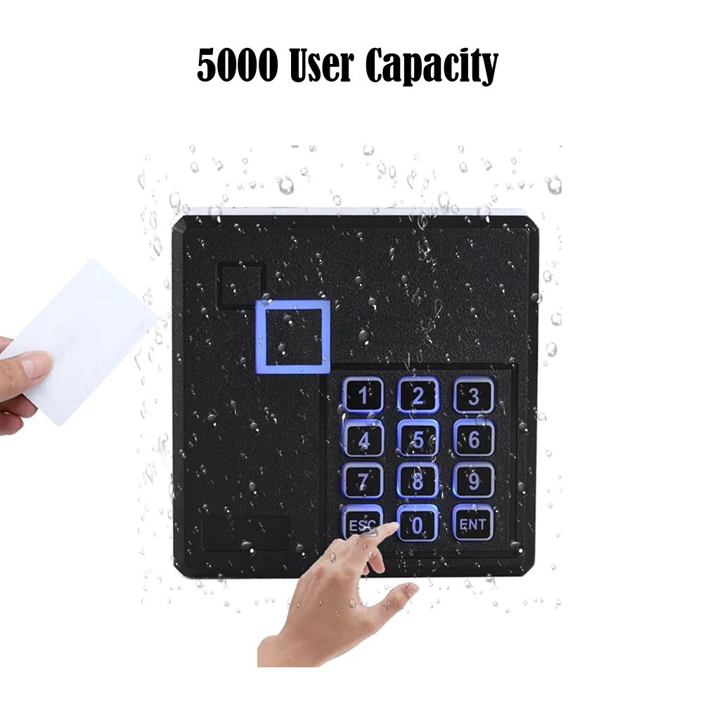 Ouvre-serrure électrique IP68, rétro-éclairage tactile, 5000 khz, 125 Mhz, carte RFID, contrôle d'accès, clavier, étanche, 13.56 utilisateurs